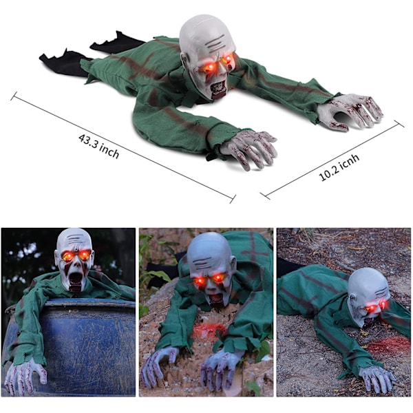 Halloween Skelet Groundbreaker Dekoration med LED Lysende Øjne