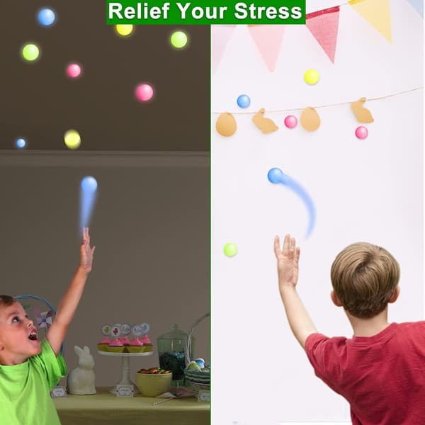 Glow in The Dark Sticky Balls, 6 st Luminous Stressbollar