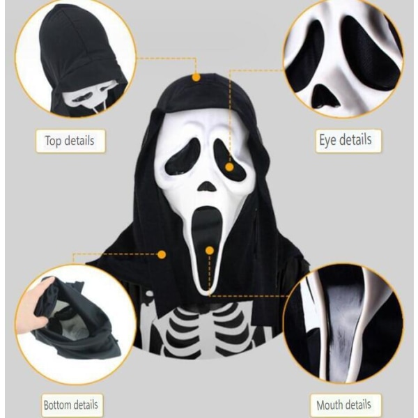 Halloween Scream Mask Skräck Skull Mask Cosplay Style1