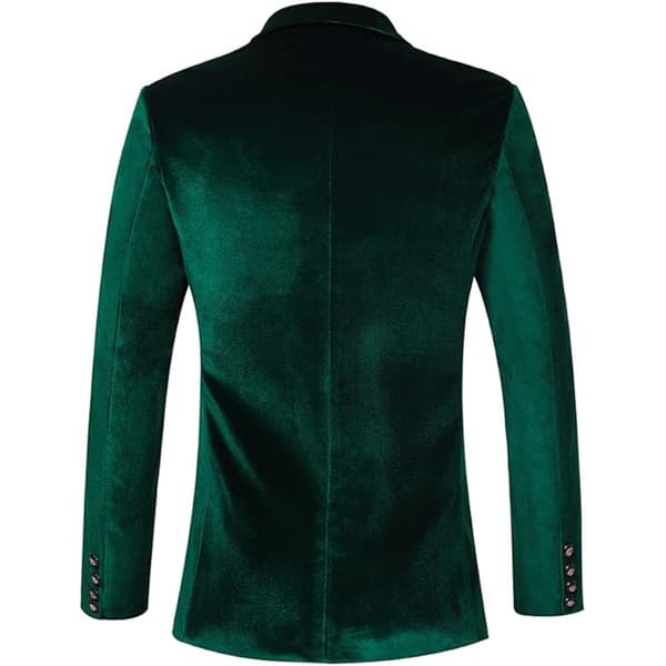 Mænds Fløjlsblazer Slim-Fit Mode Solid Suitjakke Blue 3XL