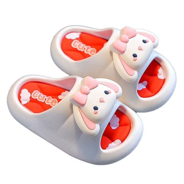 Bunny Toddler-liukumattomat tossut pojille ja tytöille, lasten liukumattomat sandaalit White 24-25