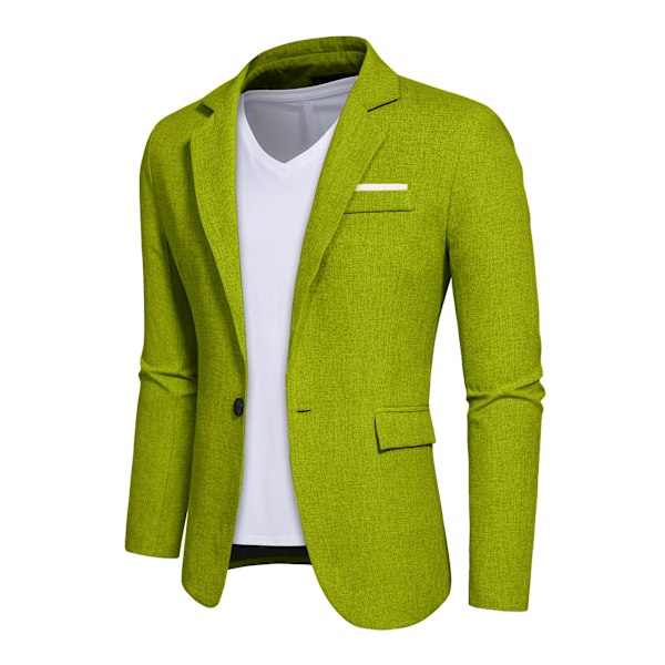 Slim Fit kavaj för män, lätt kostymjacka, 1 knapp green M