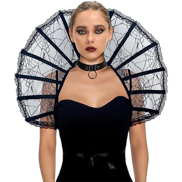 Gotisk Victorian Halsbånd Wrap Collar Mesh Boned Tilbehør