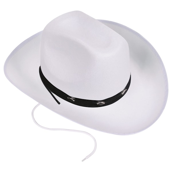 Cowboyhat til Mænd & Kvinder - Sort Filthat med Nitter White