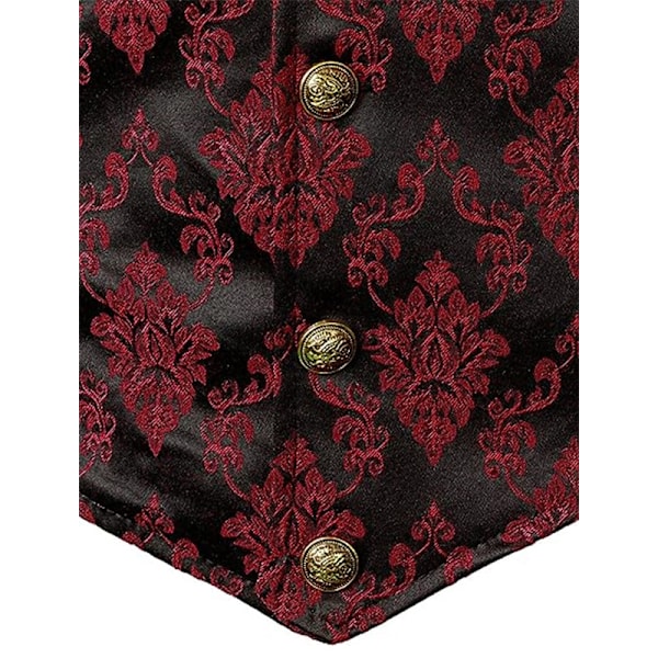 Herrar Victorian Väst Steampunk Gotisk Väst Red M