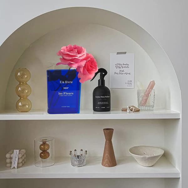 Akryl Bok Blomst Vase Klar for Hjemmedekor Blue