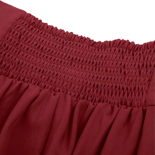 Dam Goth Steampunk Kjol Hög Midja Pirat Midi A-Linje Kjol Red L