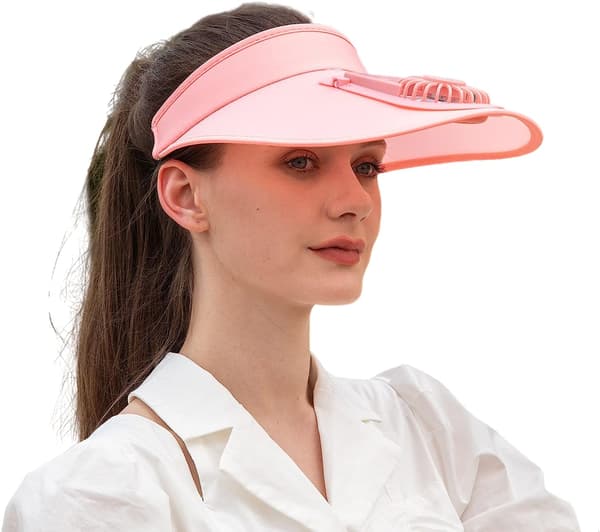 Solskyddsmössor med fläkt, trehastighetsjustering Pink