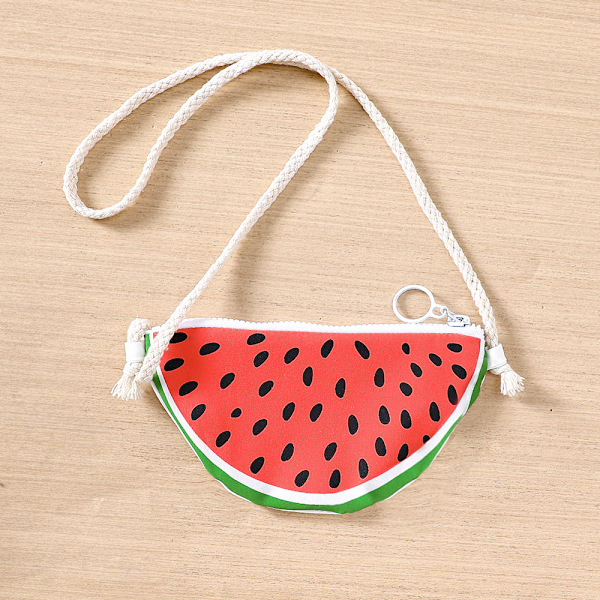 Flickor sommarsemester stil trend vattenmelon stil tryckt klänning med väska 120cm