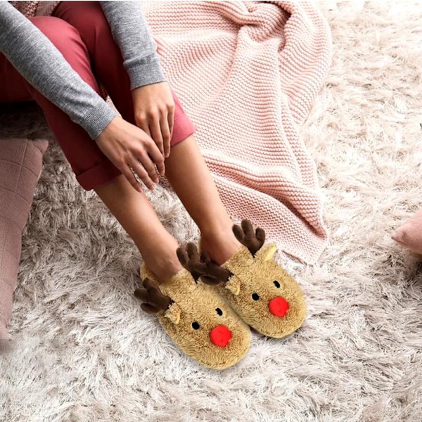 Varma Fleece Reindeer Inneskor för Kvinnor 40/41