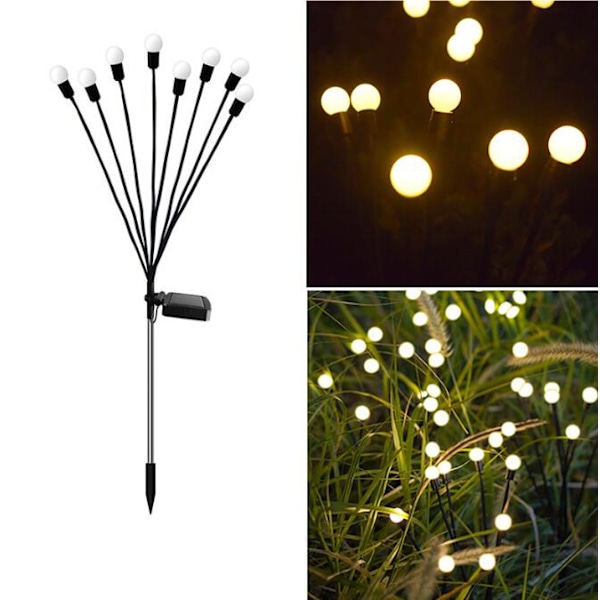 Solcelled LED-lys til græsplæne og have - Dekorative varme lys Eight