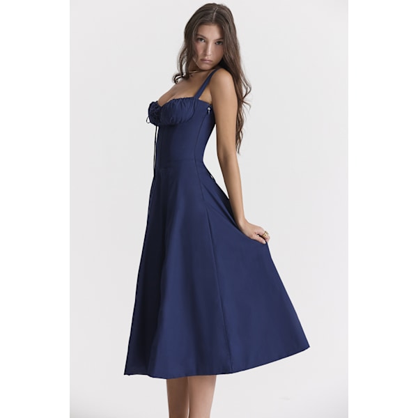 Dam Summer Grimma Smocked Maxiklänning Slit Grimma Klänningar navy XL