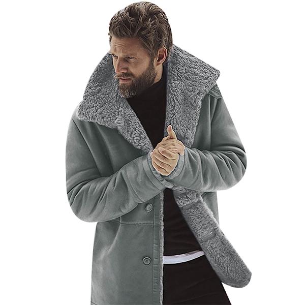 Cromby jacka i brunt fårskinn för män grey XL