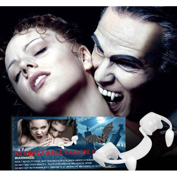 Halloween Utbrytbara Vampyrtänder Utbrytbara Tandställning White