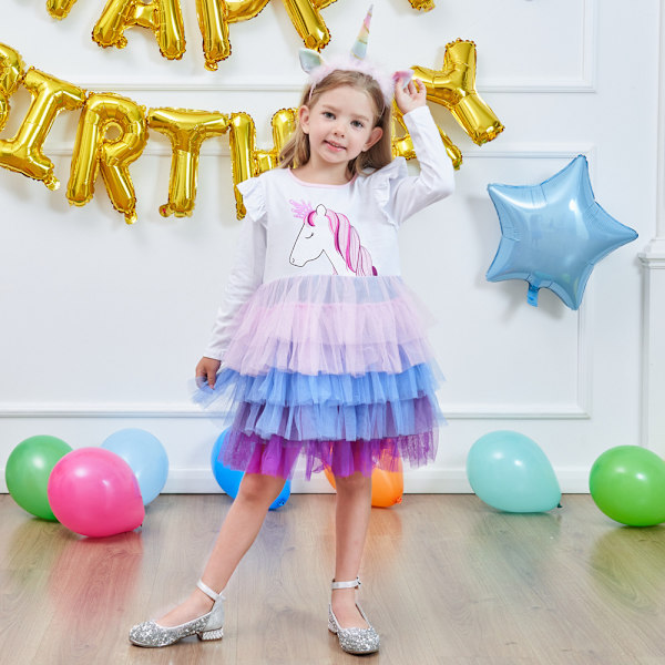 Toddler sommar ärmlösa Tutu-klänningar 5-6Y