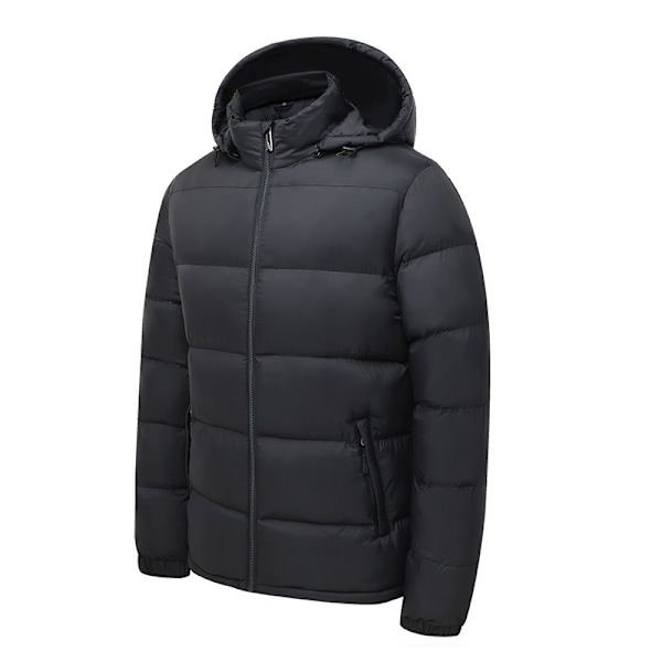 Herrarnas Huvad Vinterdunjacka Varm Jacka Black M