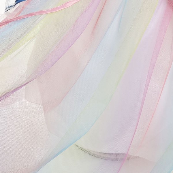Kukkakaupan tyttöjen mekko Yksisarvinen sateenkaari Kilpailu Prinsessa Juhla white 170cm