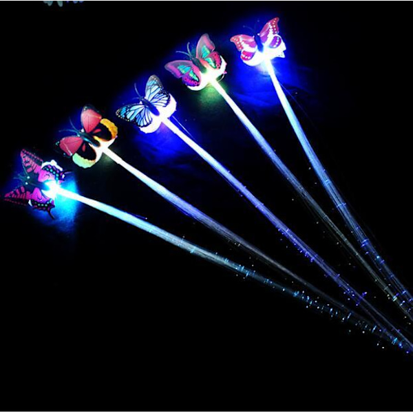 5 kpl LED-valokuituperhonen hiuspinni 5PCS