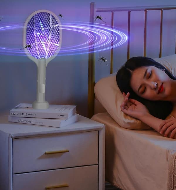 Elektronisk flueklapper, elektrisk insektsklapper, USB-oppladbar white