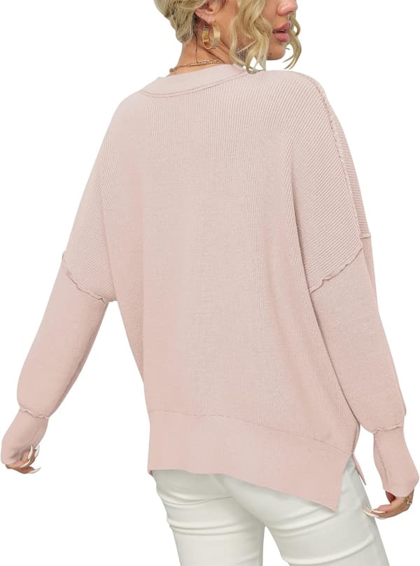 Hettegenser med flaggermusarmer for kvinner Pink M