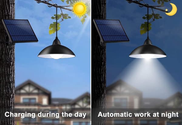 Dobbelt Hode Solhengende Lys, LED Solskurlys White Light