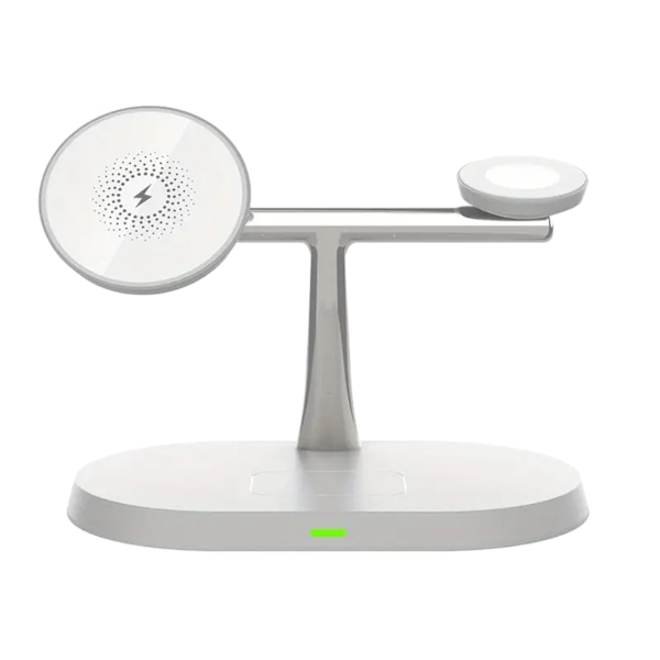 Magnetisk Trådlös Laddningsstation 3-i-1 Snabbladdningsställ för iPhone 15 14 13 12 Pro Max white