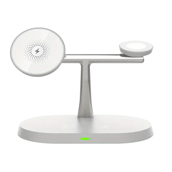 Magnetisk trådlös laddningsstation 3-i-1 snabbladdningsställ för IPhone 15 14 13 12 Pro Max white