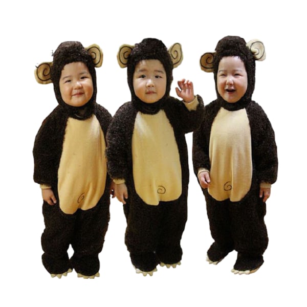 Baby Halloween Cosplay Tegneserieklær Dyrejakke Pels Body Monkey 80cm