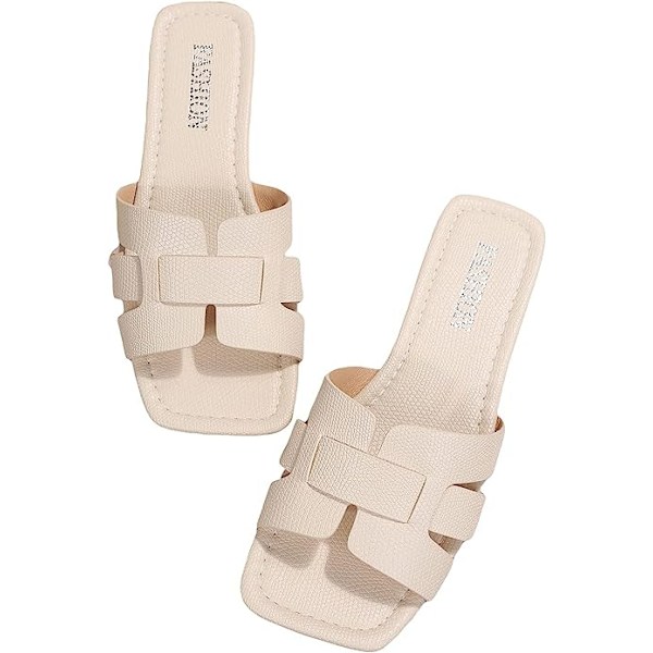 Monika Flat H-Band Slide Sandal för kvinnor White 40