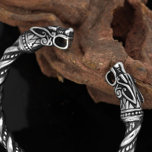 Tungt Vikingarmbånd i rustfrit stål til mænd og drenge A