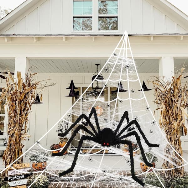 59” Halloween Hårig Spindel Utomhus Dekorationer Black