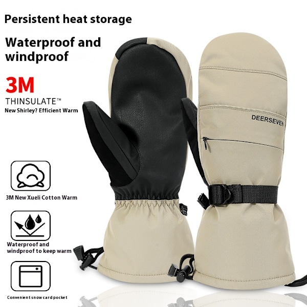 Vinterskidroppar för män & kvinnor - Snödroppar Kallt väder Beige L