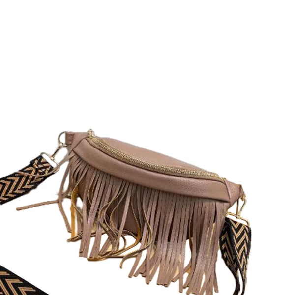 Kvinders Crossbody Taljepose Med Kvast Brown