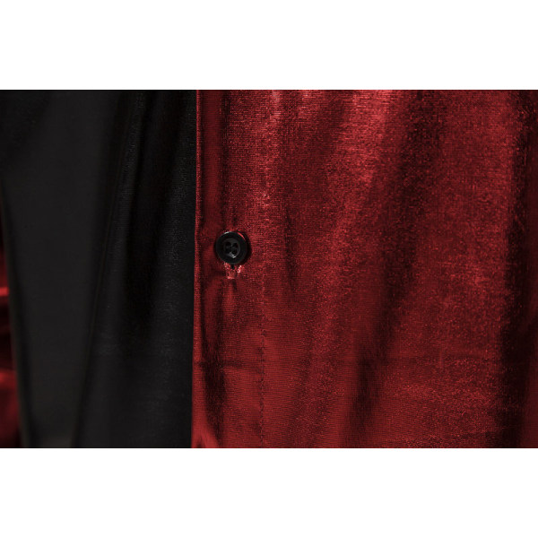 Mænds Langærmet Patchwork Jakke med Pailletter Red XL