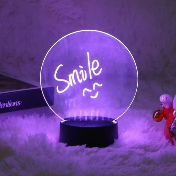 Akryltavla med LED-ljusbas och fjärrkontroll