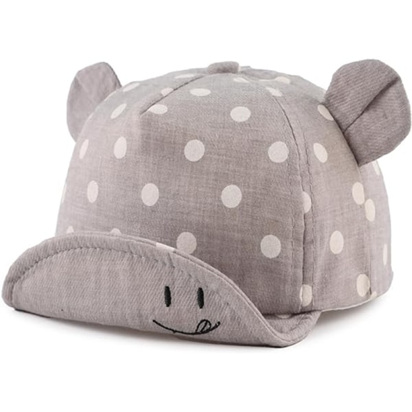 Baby Baseball Cap, Spædbarn Drenge Piger Solhat grey