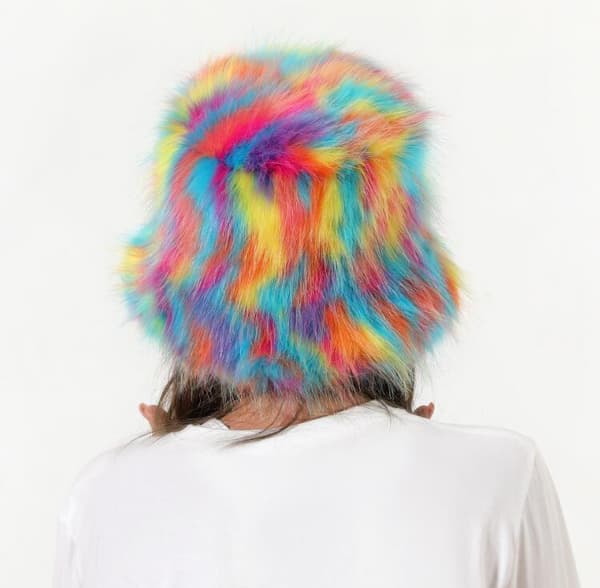 Dames Vinter Kunstig Pels Fuzzy Varmt Spandhat Blue