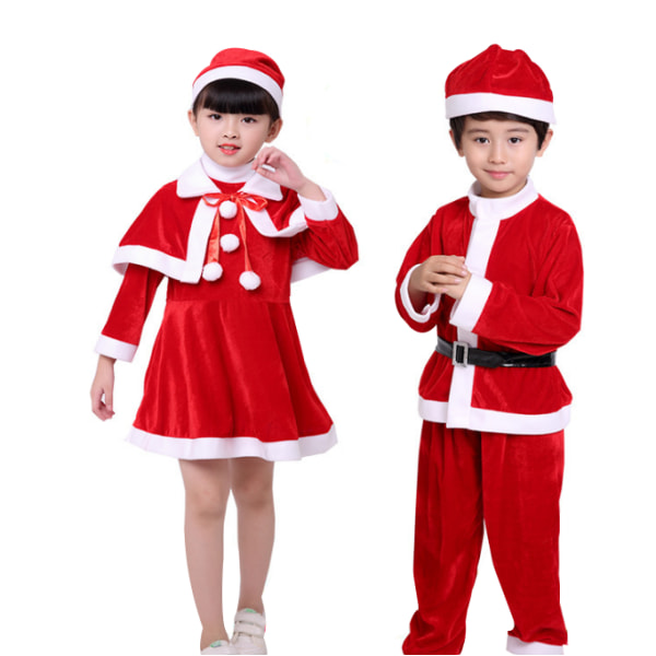 Jultomtekostym för barn girl red 130cm