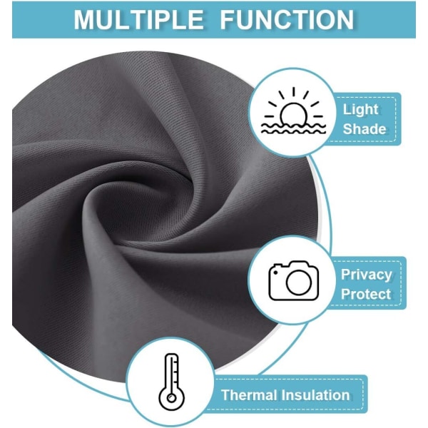 Mustanout Verho Ovelle - Yksityisyyden Suojaava Lämpöeristetty Verho, L 69 x K 26 tuumaa, 1 Paneeli dark grey