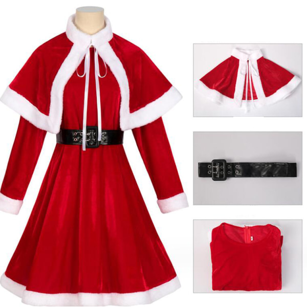Flickor långärmad klänning julklänning set L