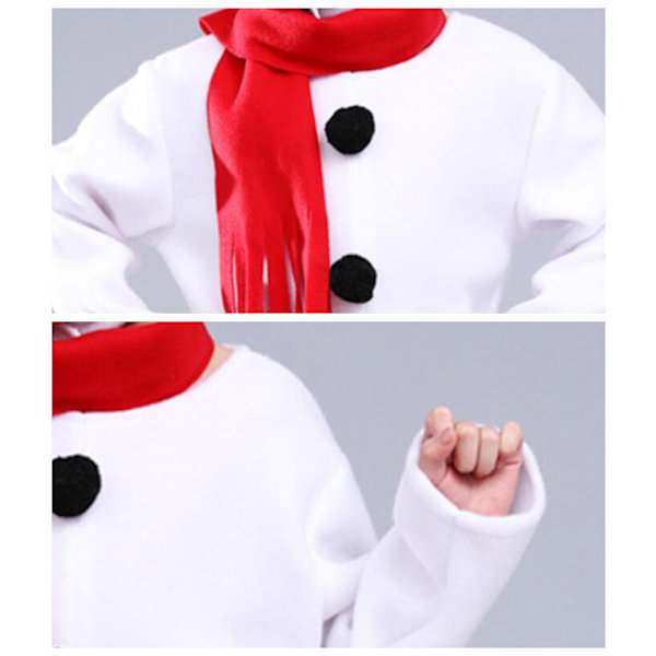 Julsnögubbsdräkt för barn med luva till juloutfit 100cm