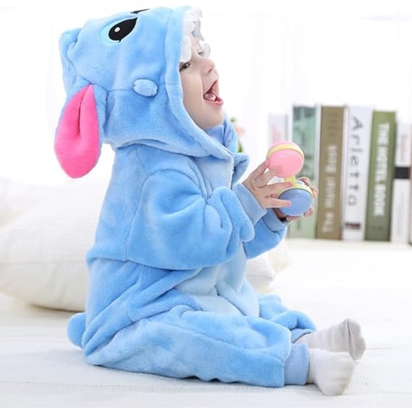 Baby flanell Body Hooded Animal Bodysuit 80