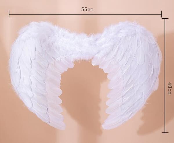 Voksne Barn Engelvinger Gratis Stokkehårbøyle White 55*40CM