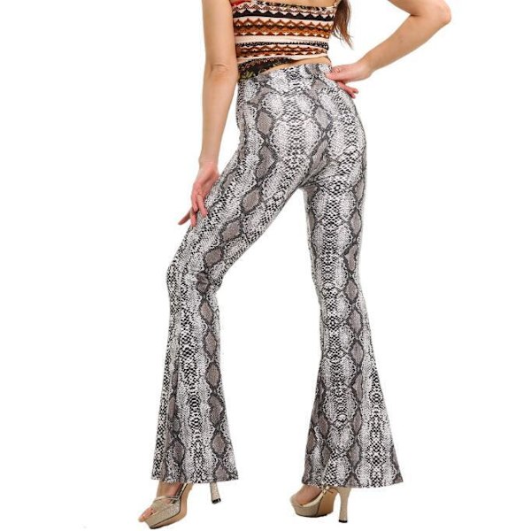 Print Stretch Bell Bottom Flare Palazzo Byxor Byxor style 1 L