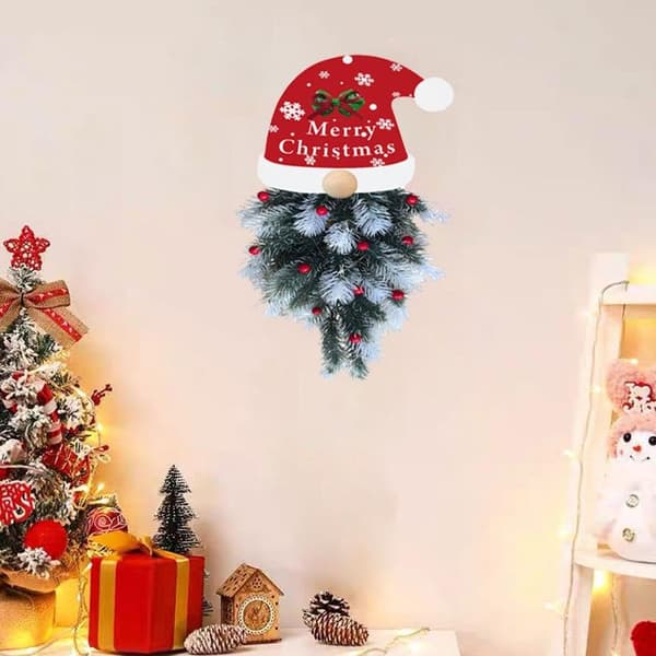 Julekrans til Dørhængning med Nisse 28*53CM