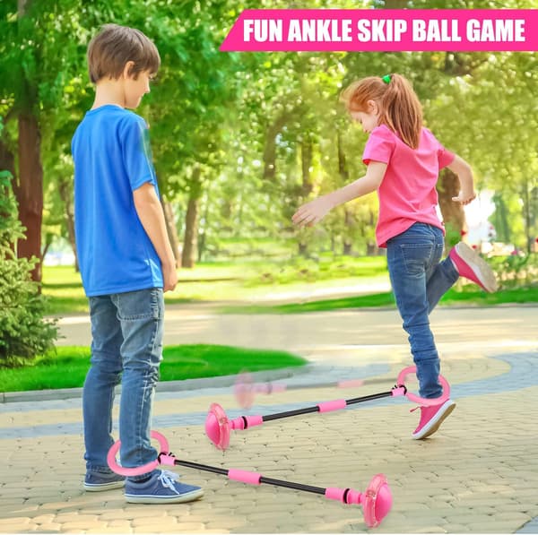 Foldbare Barn Ankel Blinkende Hjul Hoppballer Pink