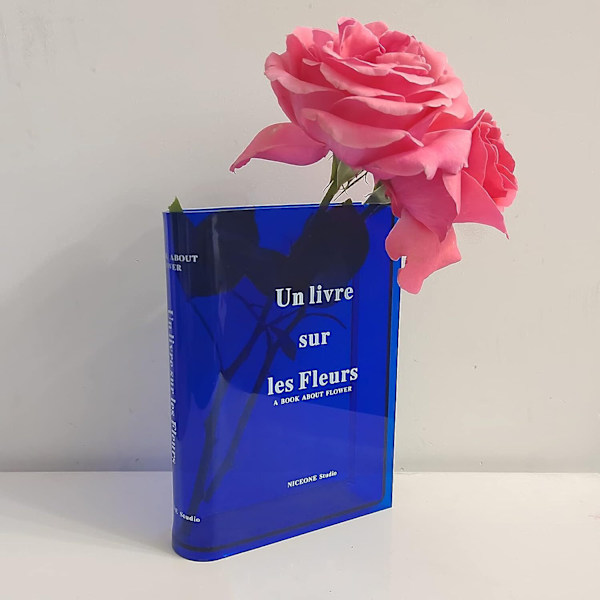 Akrylbokblomvas Klar för Heminredning Blue