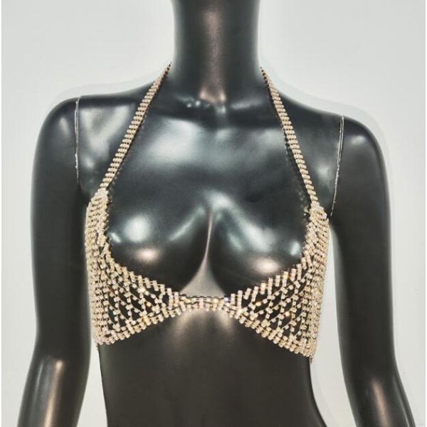 Strass lång tofs midjekedja Body Chain GOLD