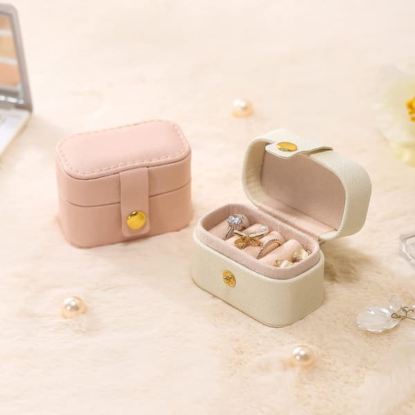 Mini Ringförvaringslåda Organizer Resesmyckeskrin White