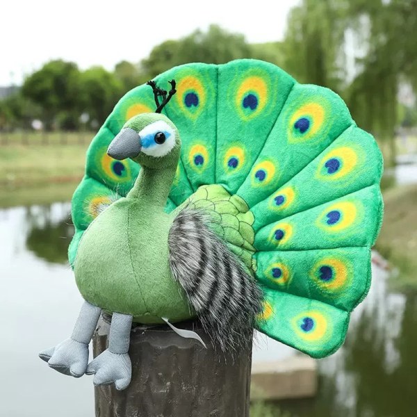 25*30CM Søde Zoo Souvenir Påfugl Ppen Hale Ornamenter Dukker green